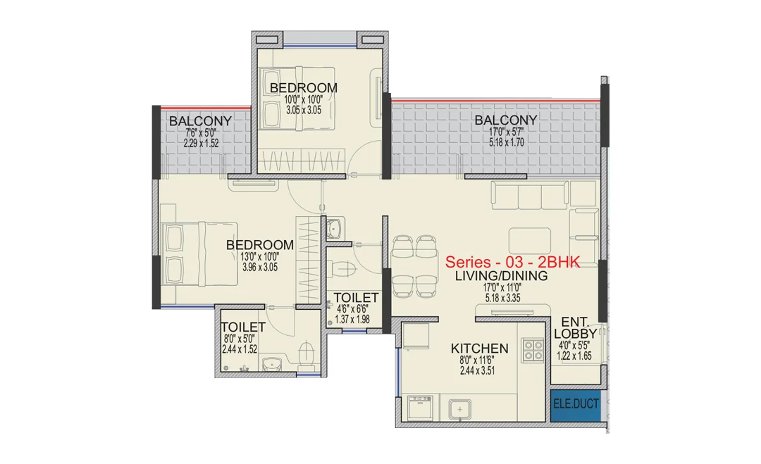 MILLENNIUM AMARA 2BHK